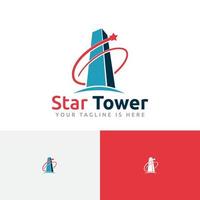 G Letter Star Tower High Building Up Business Logo vector