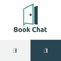 libro chat hotel puerta mensaje orden logo vector