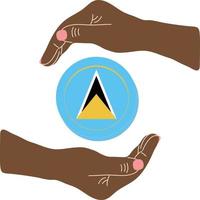 Saint Lucia vector Flag hand drawn,East Caribbean dollar vector hand drawn