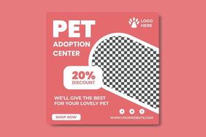 pet social media design template vector