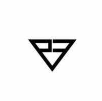pf fp f p initial letter triangle logo isolated on white background vector