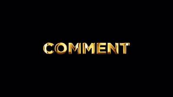 Golden  YouTube Comment Text Animation - Transparent video