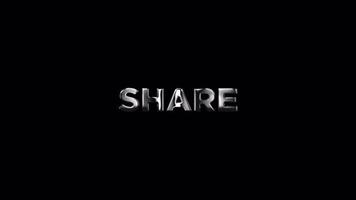 Silver YouTube Share  Text Animation - Transparent video