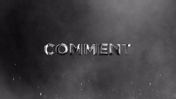 animation de texte de commentaire youtube argent video