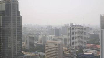 Bird eye view of the bangkok city from the sky video