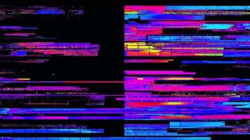 hacken een computer netwerk. glitch effect achtergrond. vervorming van de digitaal stroom video