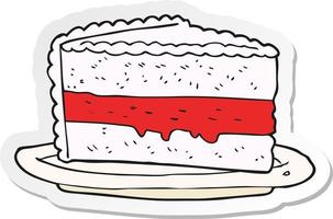 sticker of a cartoon cake vector