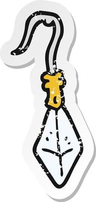 retro distressed sticker of a cartoon diamond earring