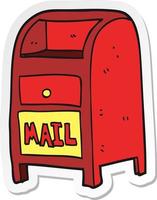 sticker of a cartoon mail box vector