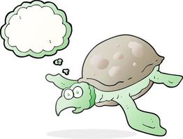 freehand drawn thought bubble cartoon turtle vector