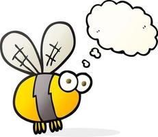 freehand drawn thought bubble cartoon bee vector