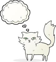 freehand drawn thought bubble cartoon cat vector