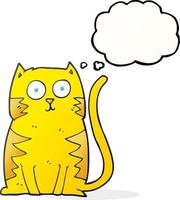 freehand drawn thought bubble cartoon cat vector