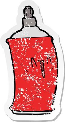 distressed sticker of a cartoon happy spray can