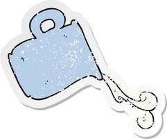 retro distressed sticker of a cartoon pouring milk jug vector