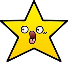 gradient shaded cartoon gold star vector