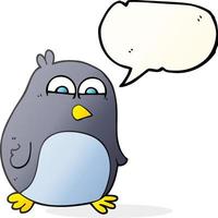 freehand drawn speech bubble cartoon penguin vector