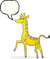 freehand drawn speech bubble cartoon giraffe vector