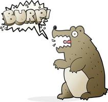 freehand drawn speech bubble cartoon bear vector