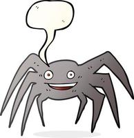 freehand drawn speech bubble cartoon happy spider vector