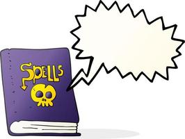 freehand drawn speech bubble cartoon spell book vector