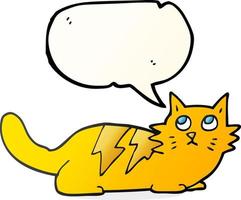 freehand drawn speech bubble cartoon cat vector