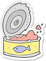 sticker of a cartoon can of tuna vector