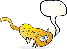 freehand drawn speech bubble cartoon cat vector