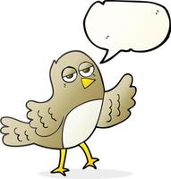 freehand drawn speech bubble cartoon bird vector