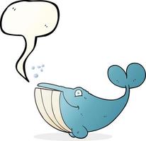 freehand drawn speech bubble cartoon whale vector