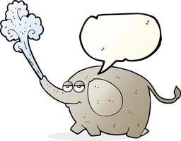 Discurso de burbuja dibujada a mano alzada cartoon elefante chorros de agua vector