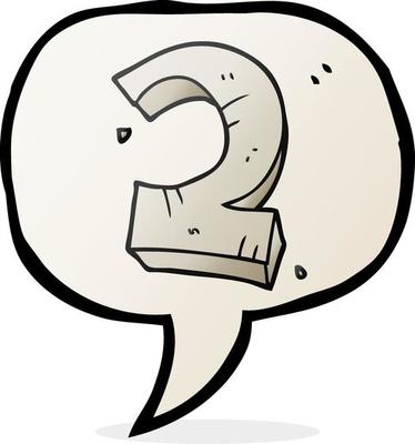 freehand drawn speech bubble cartoon stone number two