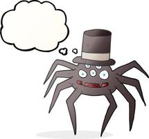 freehand drawn thought bubble cartoon halloween spider vector