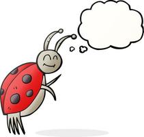 freehand drawn thought bubble cartoon ladybug vector