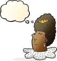 cartoon queen s head with thought bubble vector