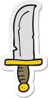 sticker of a cartoon knife vector