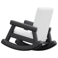 illustration de l'icône de rendu 3d de la chaise berçante png