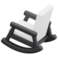 illustration de l'icône de rendu 3d de la chaise berçante png