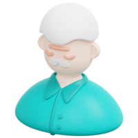 elderly 3d render icon illustration png