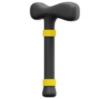 walking stick 3d render icon illustration png