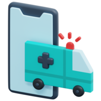 ambulance 3d render icon illustration png