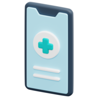 illustration de l'icône de rendu 3d de l'application médicale png