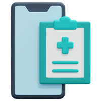 medical record 3d render icon illustration png