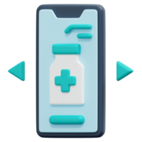 ilustración de icono de renderizado 3d de farmacia en línea png