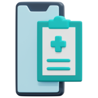 medical record 3d render icon illustration png