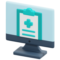 relatório médico ilustração de ícone de renderização 3d png