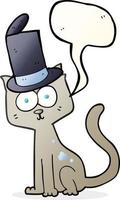 freehand drawn speech bubble cartoon cat vector