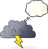 freehand drawn thought bubble cartoon storm cloud vector