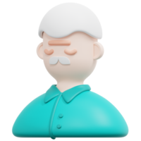 elderly 3d render icon illustration png