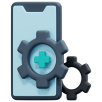illustration de l'icône de rendu 3d du service médical png